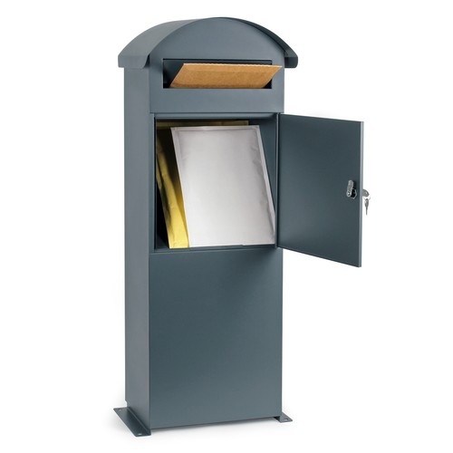 Briefkasten grau 42x24x102cm - briefkasten,