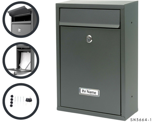 Designer briefkasten anthrazit - designer,